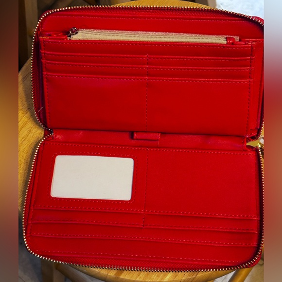 NWT Steve Madden red snake clutch purse